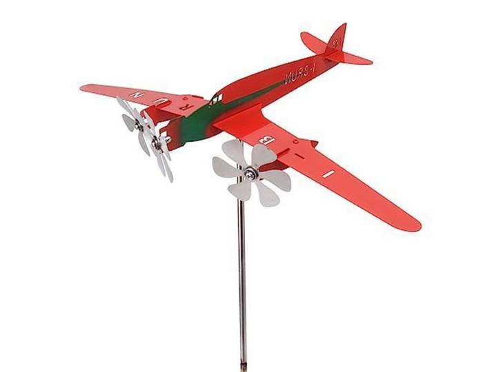 Flugzeug-Windspiel Metall 3D-Flugzeug-Windmühle Gartendekoration rostfrei handgeschweißt Wetterfahne Außenbereich Garten Terrasse Hof