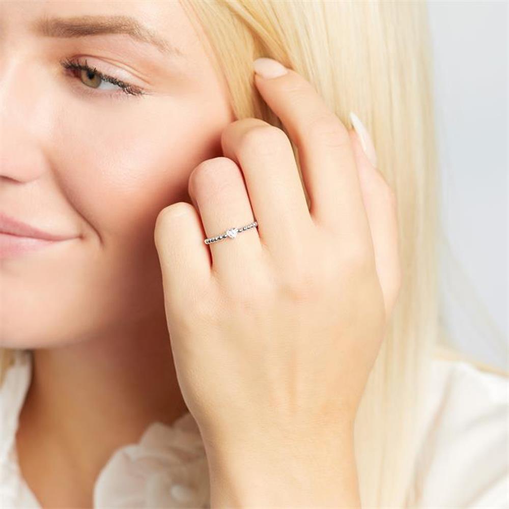 Brilladia Herz Ring 750er Weißgold 3 Diamanten