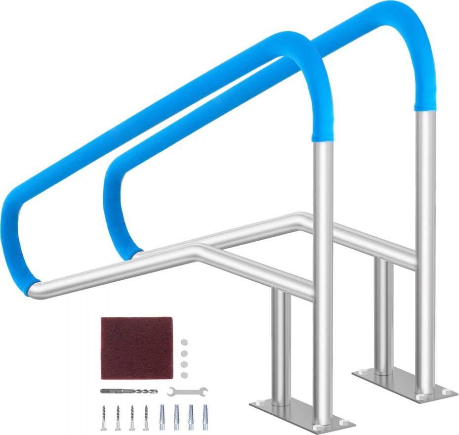 Pool Handlauf Haltegriff - 2 Stück - Einstieghilfe für Pools - 1395x810x100mm - rutschfest und stabil - ideale Lösung für sicheres Poolenjoyment