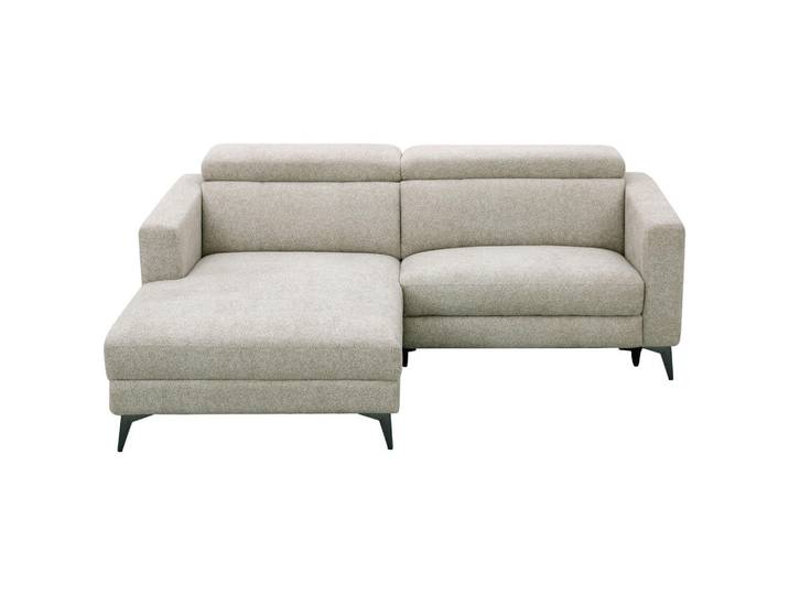 Carryhome Ecksofa, Beigebraun, Metall, 2-Sitzer, Ottomane links, L-Form, 218x173 cm, Relaxfunktion, Wohnzimmer, Sofas & Couches, Wohnlandschaften, Ecksofas