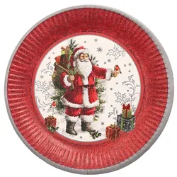 Papstar 200 Teller, Pappe rund Ø 23 cm HoHoHo