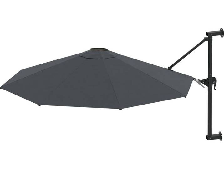 vidaXL Sonnenschirm zur Wandmontage mit Metall-Mast 300 cm Anthrazit