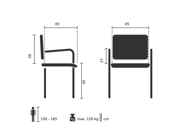 Chaise Visiteur / Chaise Pliante Scandio Tissu Beige Hjh Office