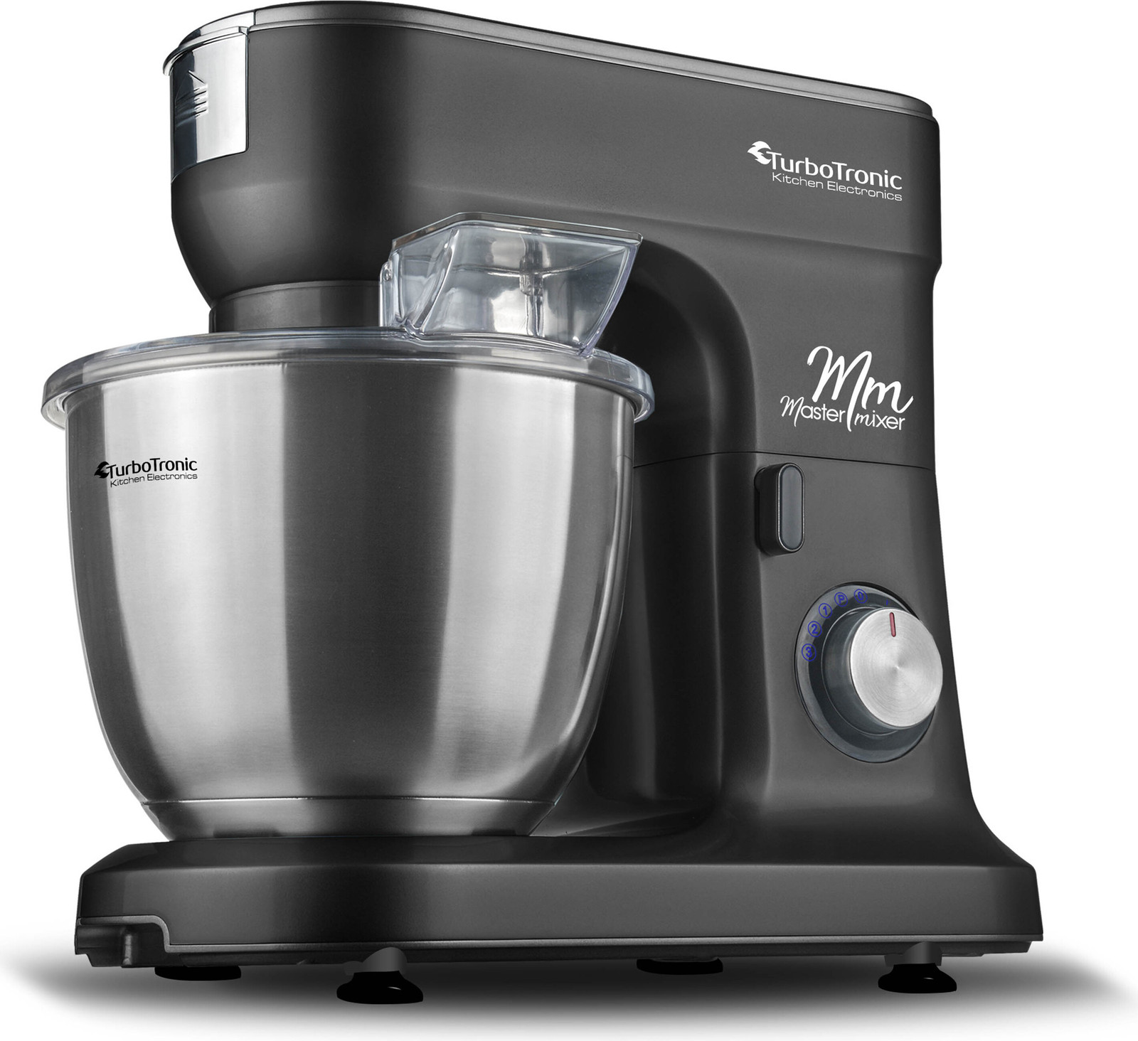 TurboTronic keukenmachine KMT015 mixer en kneedmachine, 1200 W, 6,5 l, Zwart
