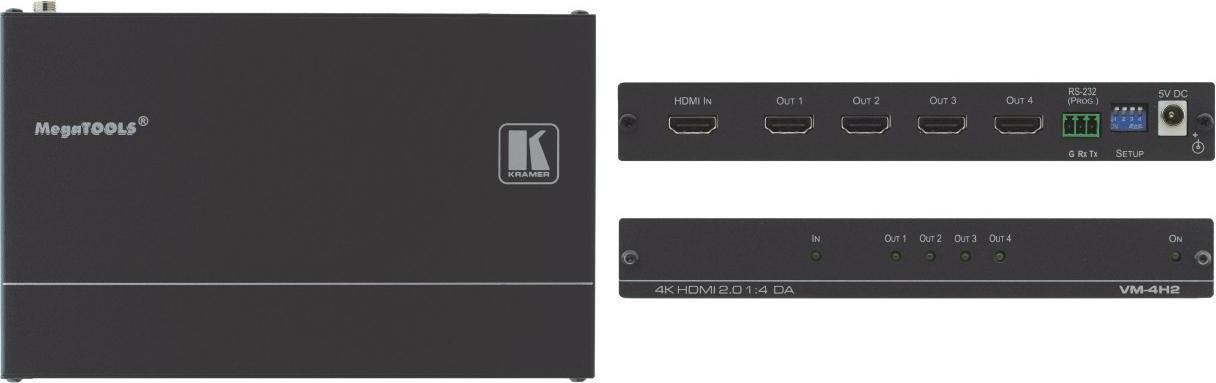 Kramer Electronics Kramer VM-4H2 Video- en audiosplitter met 4 x HDMI