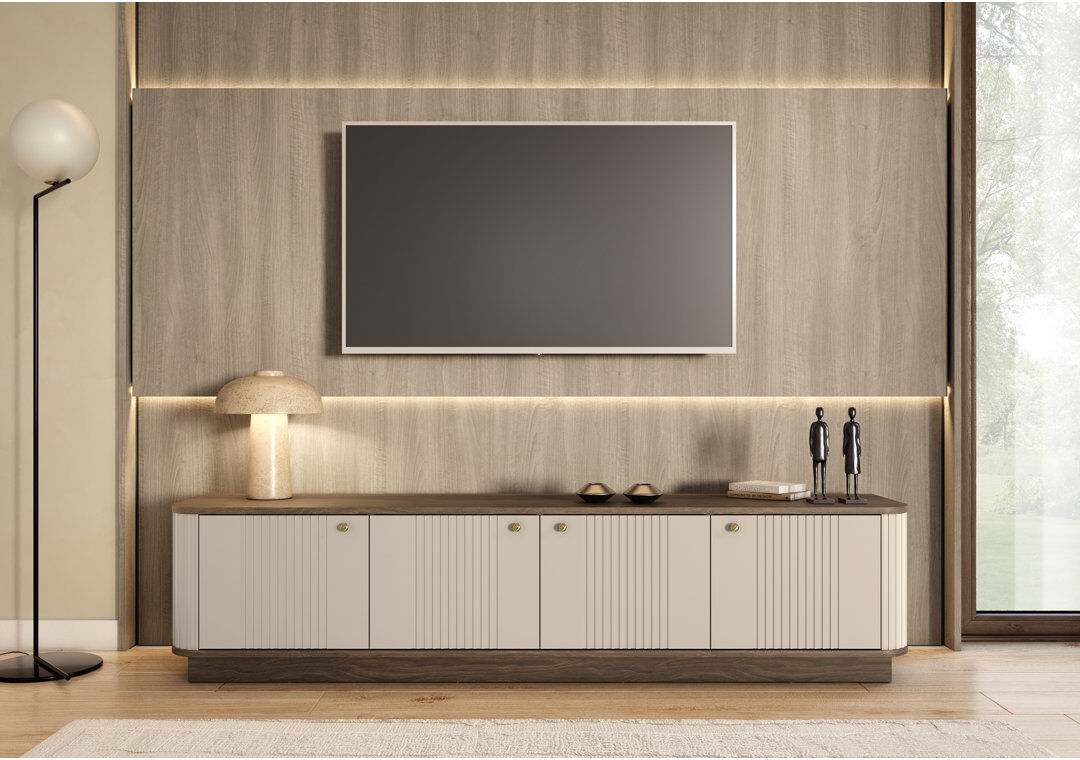 Bogart. Vesper TV Stand for TVs up to 55" Brown/Beige/Gold 55"