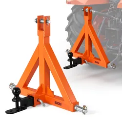 VEVOR 3-Punkt-Anhängerkupplung mit 2 Zoll-Aufnahme, Dreipunkt-Schnellkupplung mit Anhängerkugel, Traktor-Zugstangenadapter, Passend für Kategorie 1, Kompatibel mit Verschiedenen Kompakttraktoren