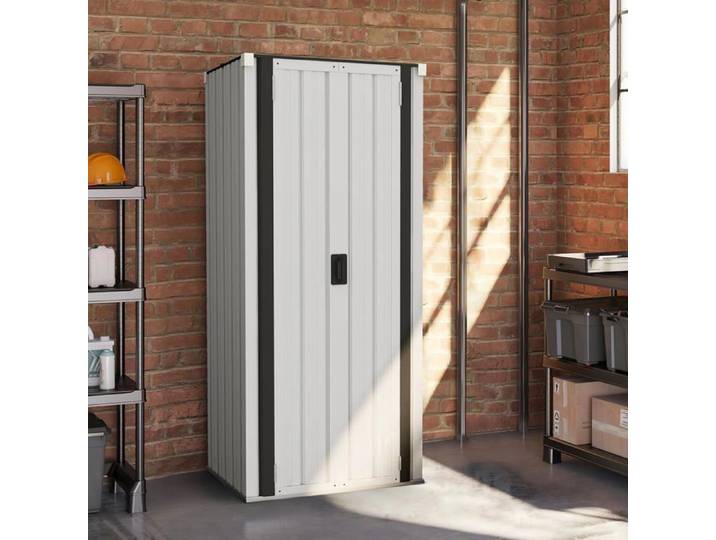 YODOLLA Armoire de jardin - 3 étagères réglables 2 portes verrouillables Rangement Extérieur - Métal - 76x56x178 cm - Blanc