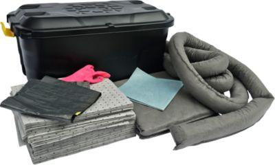 Bindemittel Notfallset, universell einsetzbar, 75 l, in fahrbarem Kunststoffkoffer mit Deckel & Griff, grau