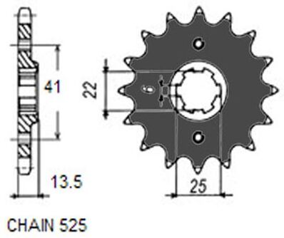 SUNSTAR 405-16 Chain Pinion
