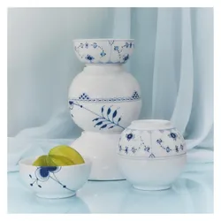 Royal Copenhagen Musselmalet Mega, Schüssel + Schale, Weiss, Blau