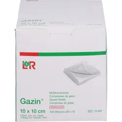 Gazin Mullkomp.10x10 cm Steril 12Fach Groß 100 ST