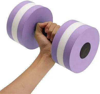 Healfit Counter Water Sports Aerobic Fitness Equipment, Multicolor EVA Water Dumbbell, Pool Floating Dumbbell Aquatic Exercise purple white