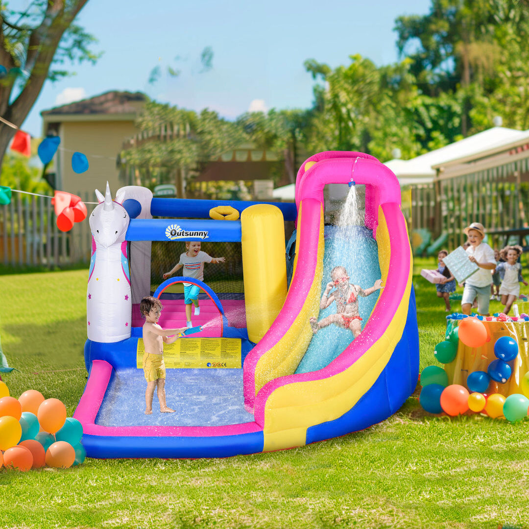 Outsunny Bouncy Castle Pink