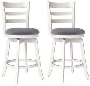 "Costway 25""/30.5"" Swivel Barstools Set of 2, 360° Rotating Bar/Counter Height Chairs with Upholstered Seat-25 Inch"