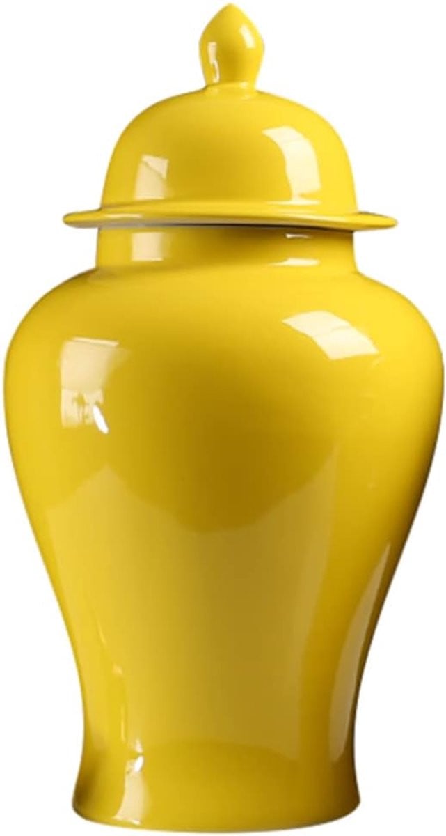 Keramische Gemberpot Blauw Wit - Handgeschilderde Decoratieve Vaas met Deksel