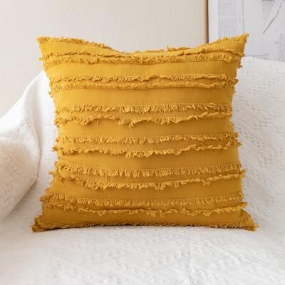 Perfect Picks Market Embroidered Daisy Floral Cushion Cover Soft Cozy Throw Pillow Case For Sofa And Living Room yellow