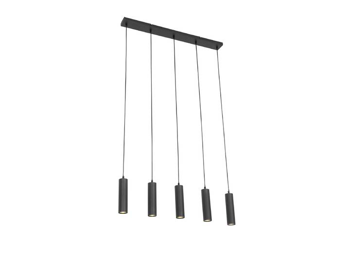 Suspension intelligente noire avec 5 GU10 Wifi - Jeana