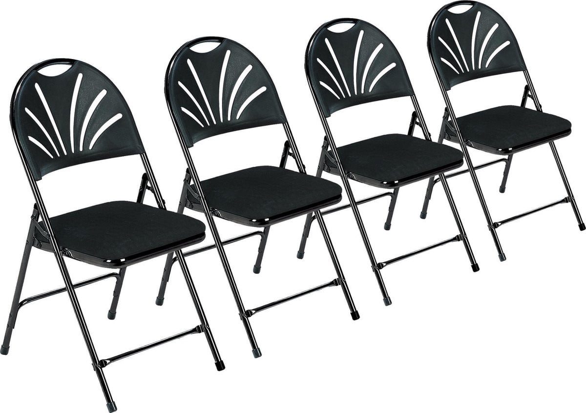 Set van 4 Klapstoelen Phoenix Deluxe - Zwart