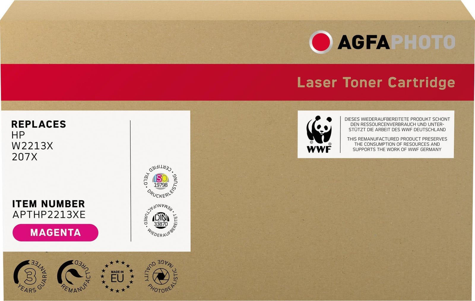 AgfaPhoto tonercartridge APTHP2213XE vervangt HP W2213X 207X MA - Origineel