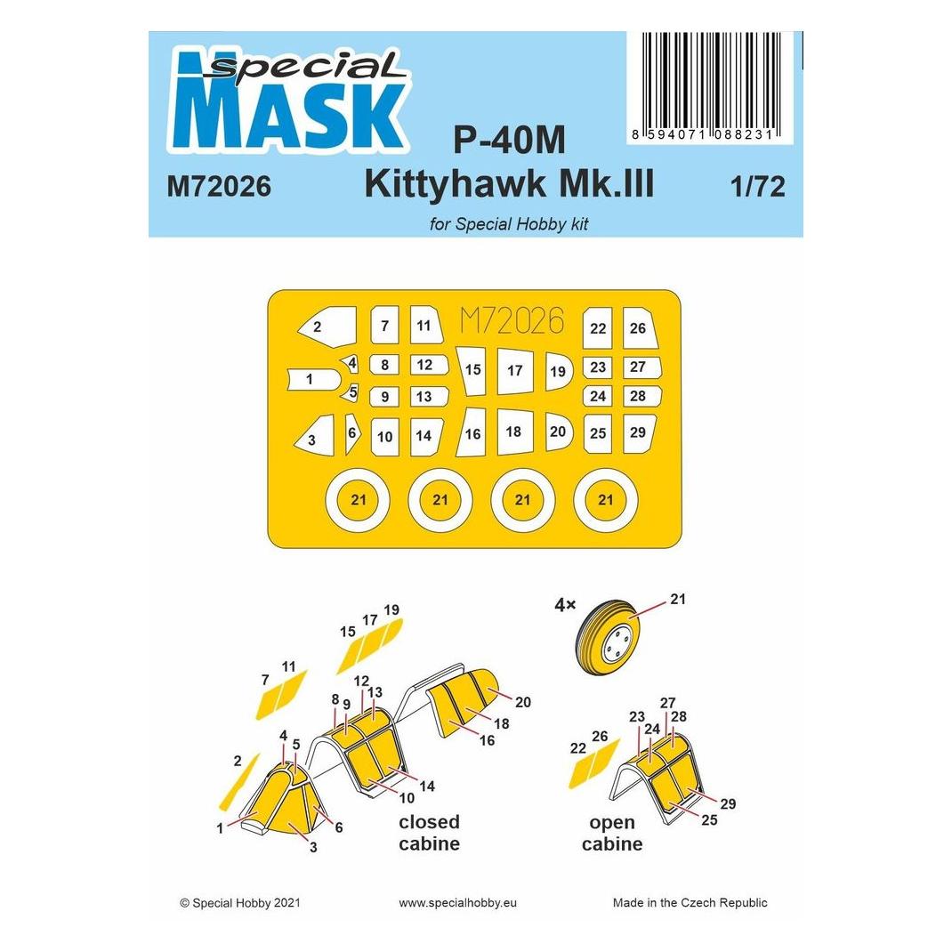 Special Hobby P-40M Warhawk/Kittyhawk Mk.III MASK (100-M72026)