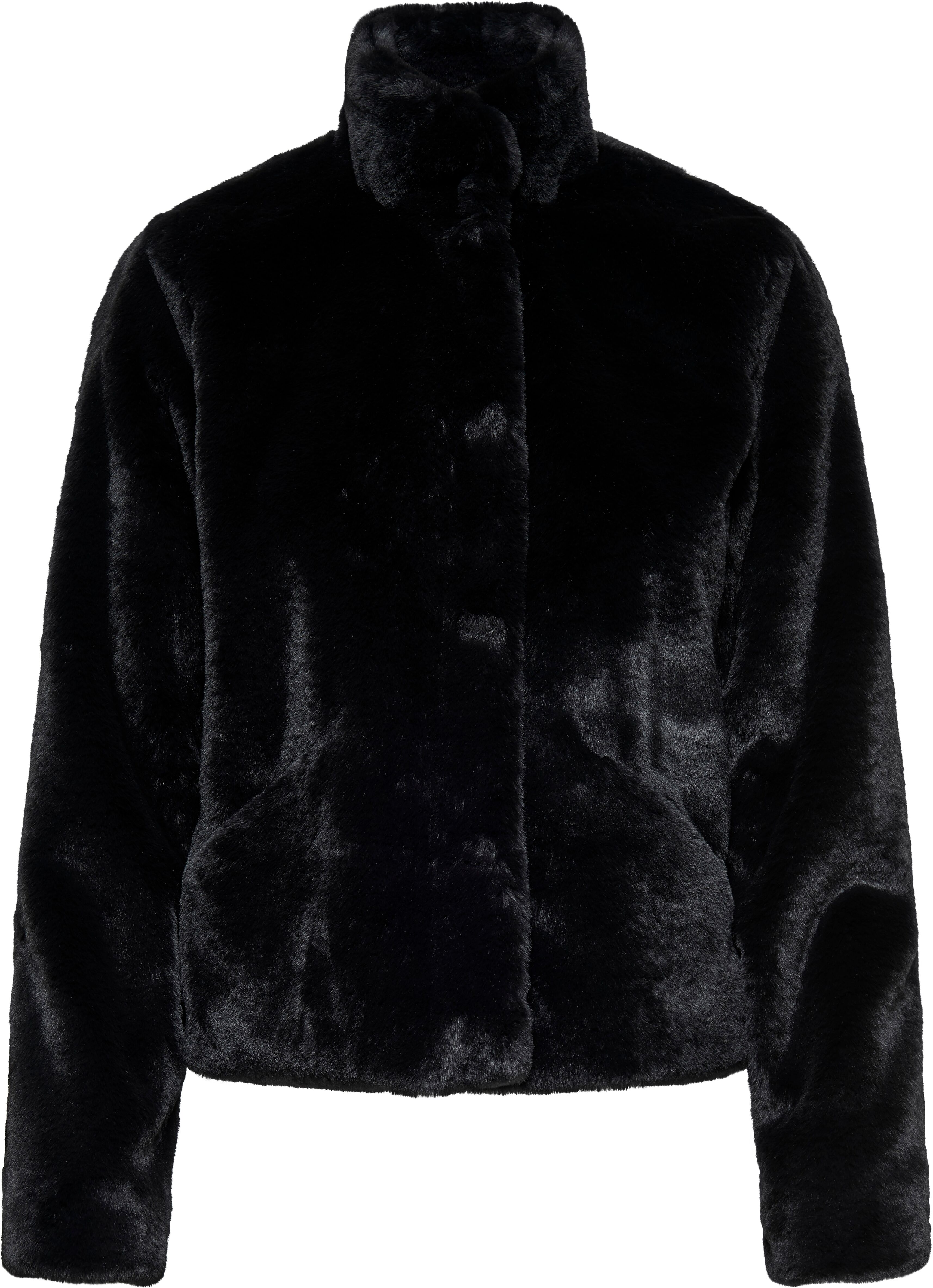 Fellimitatjacke ONLY "ONLNEWVIDA LIFE FAUX FUR JACKET OTW CC", Damen, Gr. M, schwarz, Plüsch, Obermaterial: 100% Polyester, unifarben, Jacken Fellimitatjacke, Kunstfaser schwarz M