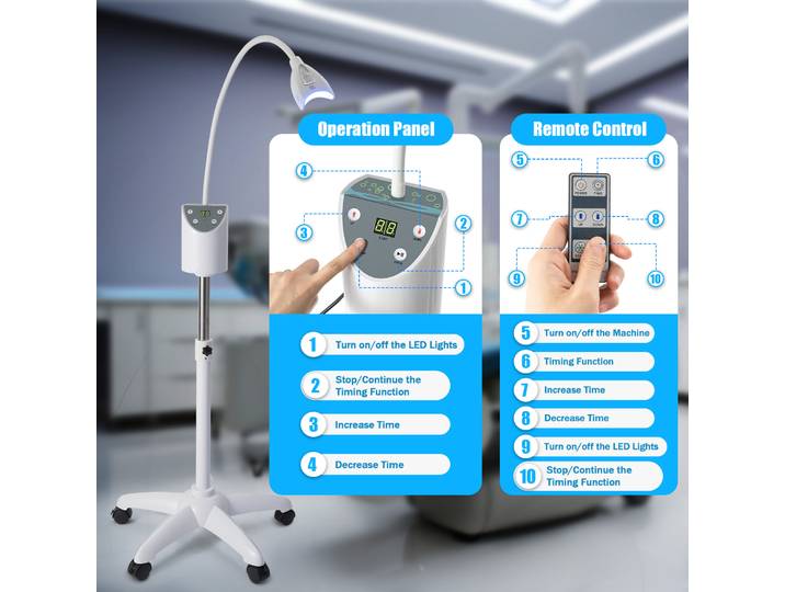 Machine de blanchiment des dents à 4 LED, 2000mW/cm2, dispositif de blanchiment, fonction de synchronisation 5-30min, pour clinique, Salons, maisons