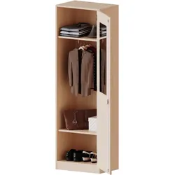 Garderobenschrank mit Spiegel und Garderobenstange, 5 Ordnerhöhen - Serie evo180
