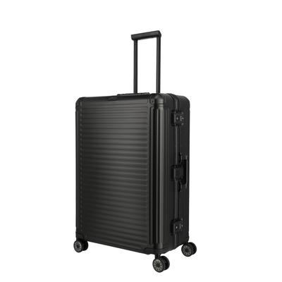 Hartschalen-Trolley TRAVELITE "NEXT Trunk Reisekoffer Aluminium", Gr. B/H/T: 52cm x 77cm x 29cm 100 l, schwarz, Aluminium, Koffer, 15,6"-Laptopfach, TSA-Schlösser und herausnehmbare Dokumentenfächer