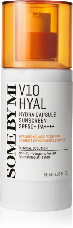Some By Mi V10 Hyal Hydra Capsule Sunscreen crème protectrice pour peaux sensibles et intolérantes SPF 50+ 40 ml