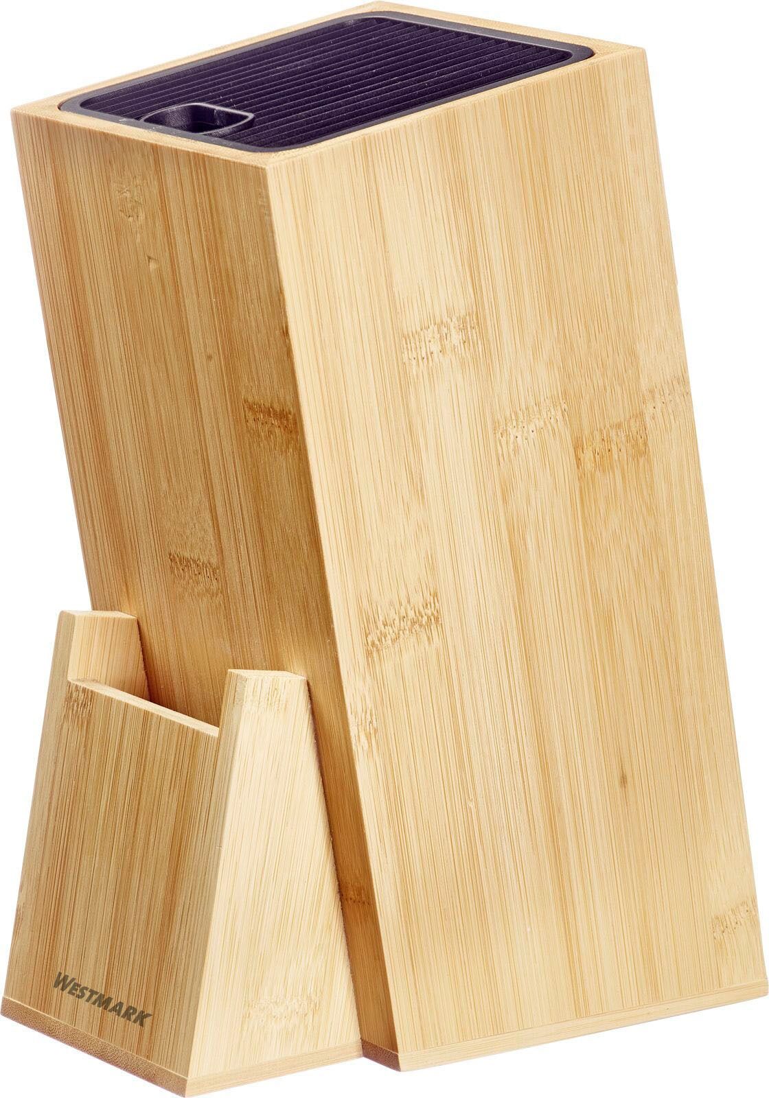 Magnet-Messerblock WESTMARK, beige (natur), B:11cm H:16cm, Messerblöcke, Messerblock, Bambus, mit herausnehmbaren Einsatz