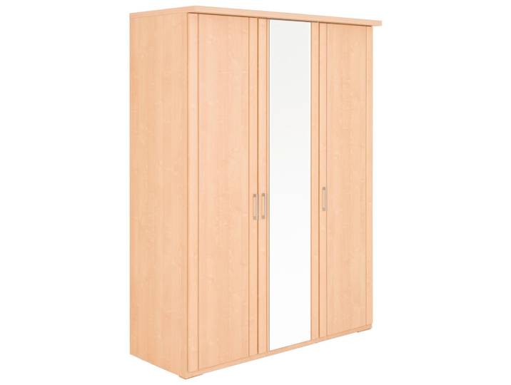 Venda Drehtürenschrank, Eiche Bianco, Glas, 4 Fächer, 150x197x58 cm, Typenauswahl, Beimöbel erhältlich, in verschiedenen Größen erhältlich, Schlafzimmer, Kleiderschränke, Kleiderschränke mit Spiegel