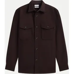 Overshirt mit Umlegekragen Braun L