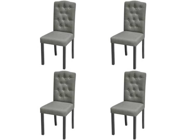 Set mit 4 Esszimmerstühlen, grau, aus Stoff, mit Beinen aus Holz Ergonomisches Design, weiche Beschichtung, verstärkte Stabilität, einfache Montage, Kapazität 110 kg