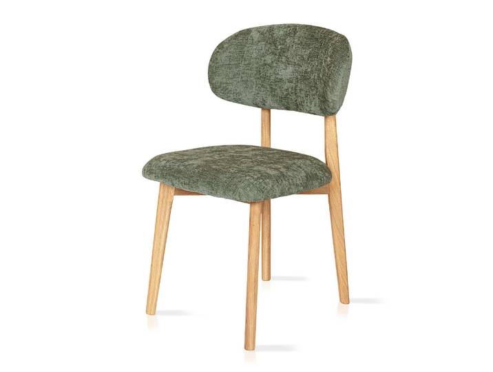 NELLI Polsterstuhl, Material Massivholz / Stoff, Olive