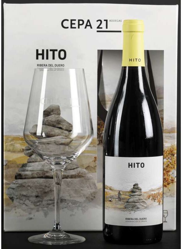 Pack Hito (x1) + 1 Copa Vino Tinto Bodegas Cepa 21 - Selección QuieroVinos 750 ml