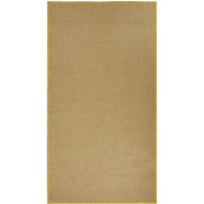 Teppich PAD "MOSS", beige (gelb), B:90cm H:6mm L:200cm, Jute, Wolle, Teppiche, Teppich, Juteteppich, handgewebt, Uni Farben, farbige Umrandung, Wohnzimmer