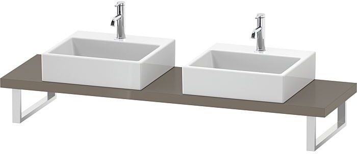 Duravit L-Cube Konsole LC101C08989 Stärke 4.5 cm, flannel grey hochglanz, für Aufsatzbecken, variabel