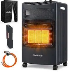 Relaxdays Gasheizofen 3 Stufen Schwarz