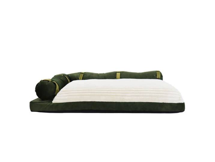 VERCART Canapé Paresseux - Canapé Velours Bambou - Déhoussable - 180x110x40cm - Beige