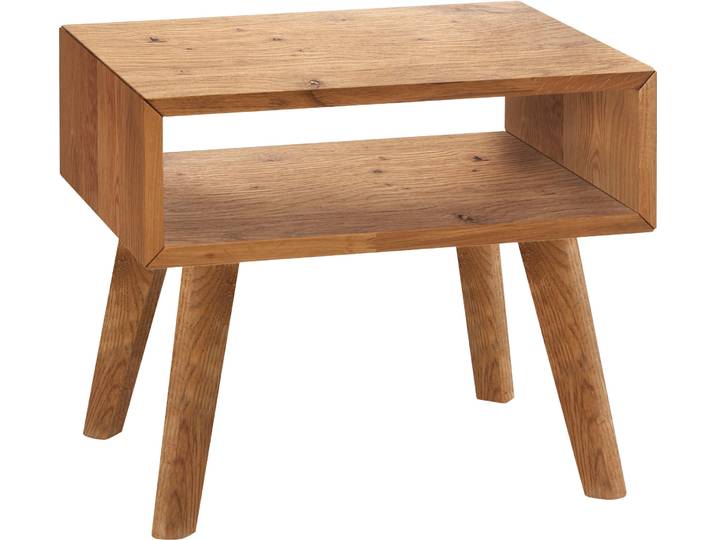 Nachttisch HASENA Jaca , braun (wildeiche natur, geölt), B:50cm H:42cm T:41cm, Wildeiche massiv, Tische, Nachttisch