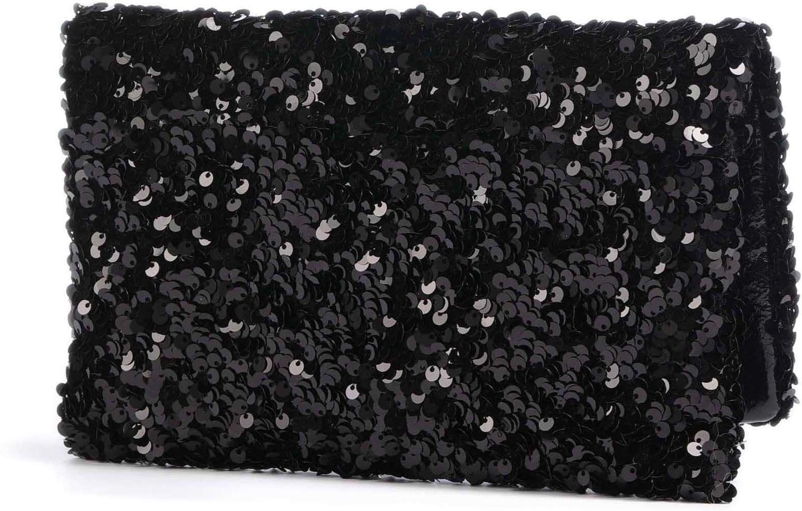 Abro Sequins Clutch, schwarz