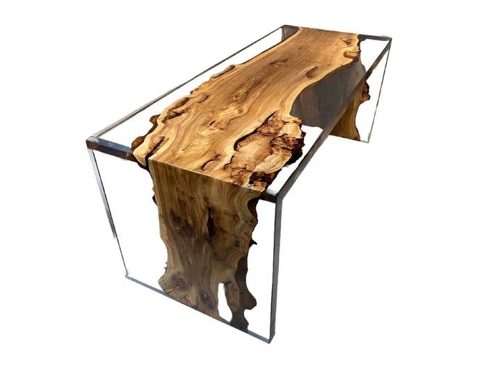 Xlmoebel Couchtisch Echtholz-Flusstisch mit Epoxidharz in edlem Design (Couchtisch), Hergestellt in Europa
