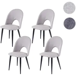 4er-Set Esszimmerstuhl HWC-D73, Stuhl Küchenstuhl, Stoff/Textil ~ grau