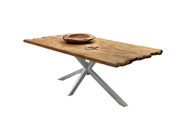 Esstisch Janosch Recyceltes Teak massiv natur Massivholz B 200 T 100 cm