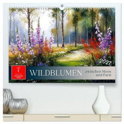 Wildblumen zwischen Moos und Farn (hochwertiger Premium Wandkalender 2027 DIN A2 quer), Kunstdruck in Hochglanz