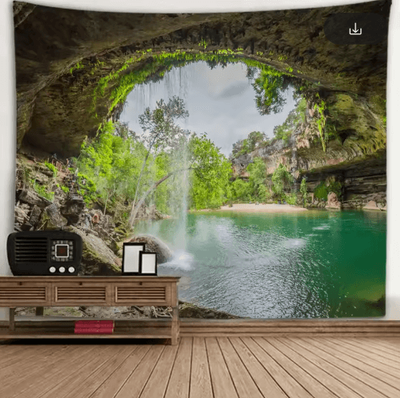 Inspire Picks 3D Window Scenery Tapestry Nature Wall Mural Background Decor 14 150x130cm
