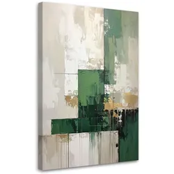 BILD auf Leinwand, Grün beige Abstrakt