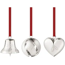 Georg Jensen, Christbaumschmuck, Weihnachtsschmuckset teilig Palladium