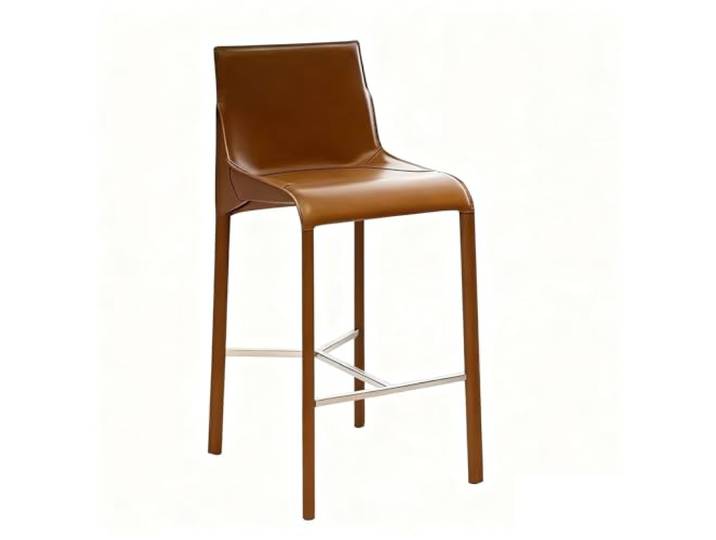 Barstuhl Barhocker Aus Leder, Hohe Hocker Mit Metallfußstützen Barhocker